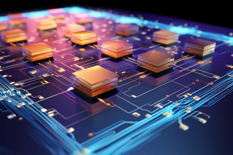 2D Semiconductor Circuit Concept Art