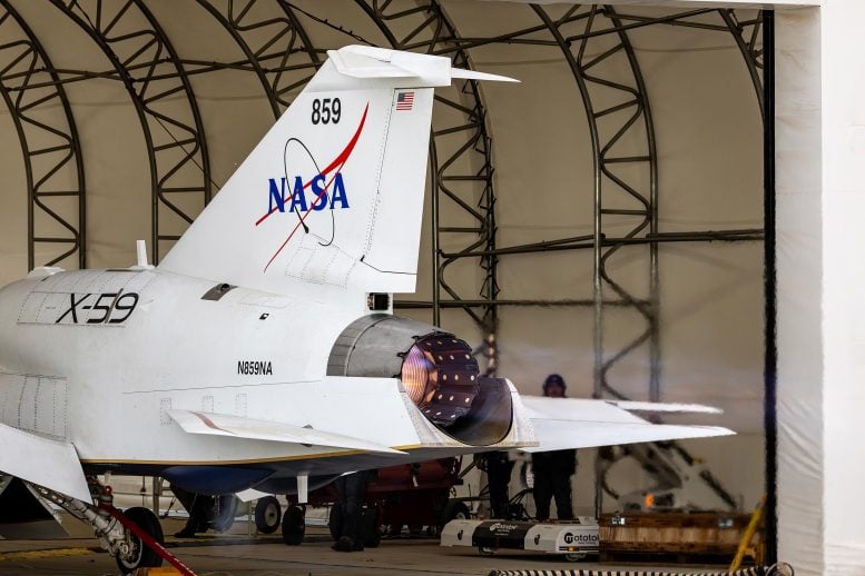NASA Runs X-59 Engine in Maximum Afterburner
