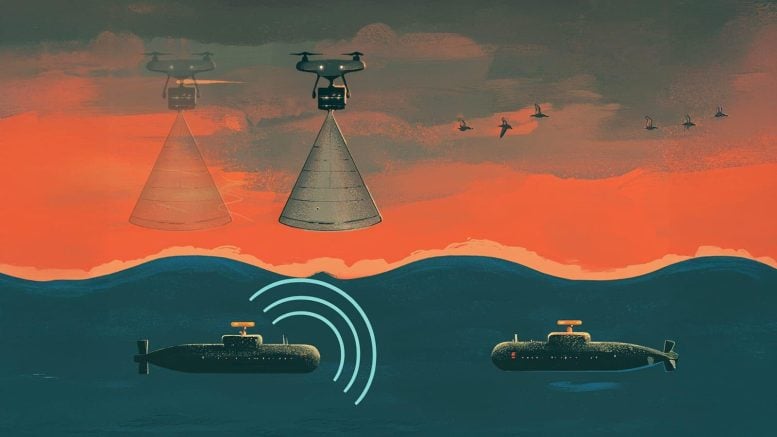 Eavesdropping on Underwater Signals From the Air Illustration