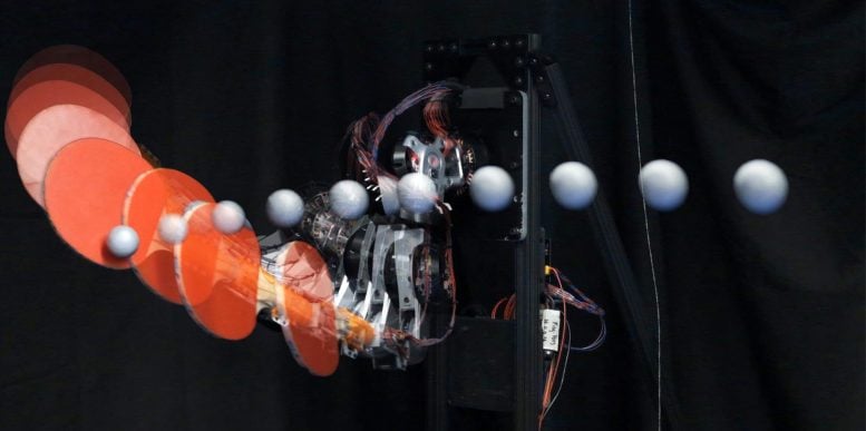 Ping Pong Playing Robot Performing Back Spin