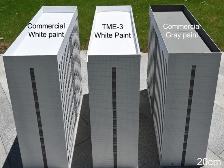 Temperature Test of Meta Emitter and Commercial Paints on Model Buildings