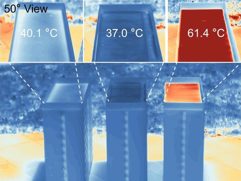 Thermal Image Comparison of Meta Emitter and Commercial Paint Temperatures