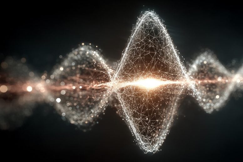 Sound Waves Quantum Information Art Concept