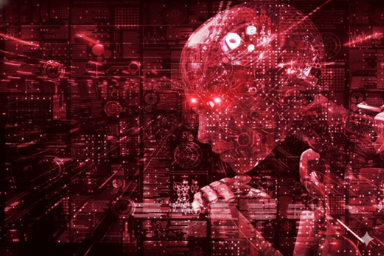 Evil Red Robot Artificial Intelligence