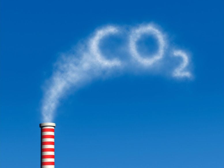 CO2 Carbon Dioxide Power Plant Smokestack Illustration