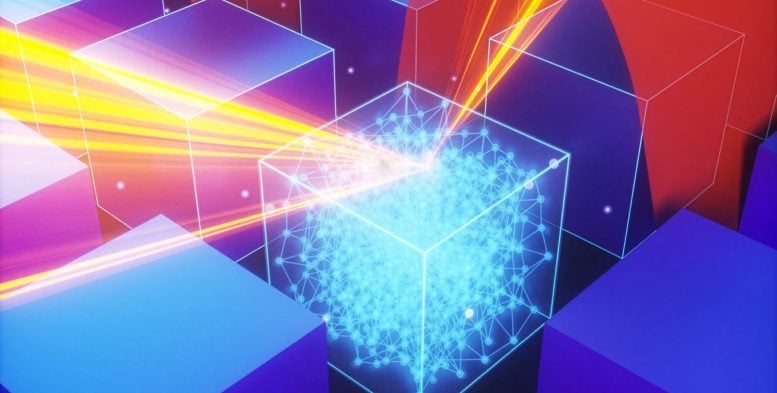 Light Patterned Metamaterial Chip Illustration