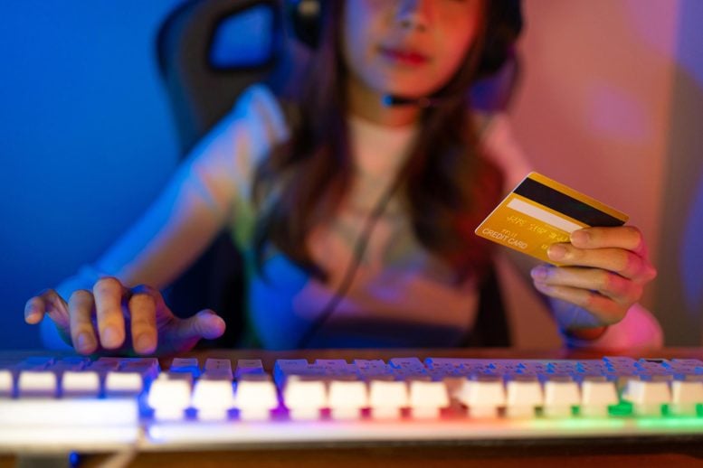Gamer Girl Credit Card Online Video Game Payment
